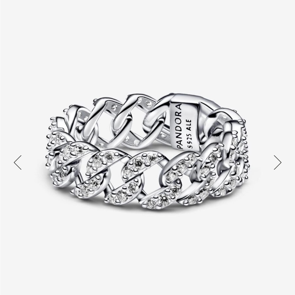 Pandora Pavé Cuban Chain Ring 925 ALE